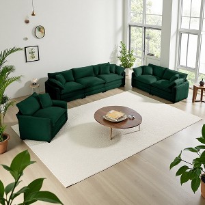 3-Piece Corduroy Deep-Seat Sofa Set with Modular Design - 1 of 4