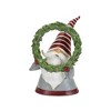 Holiday Gnome Figurines with Pine Tree & Wreath Accents – 8"H & 10.75"H Polyresin Christmas Decor Set of 2 By Melrose - 3 of 4