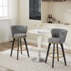 APRILSOUL26"Counter Height Bar Stools Set of 2, 360¡ã Swivel Upholstered Barstools with Backs and Metal Legs - 2 of 4