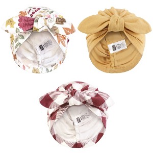 Hudson Baby Infant Girls Turban Cotton Headwraps, Acorn Botanical, 0-24 Months - 1 of 4