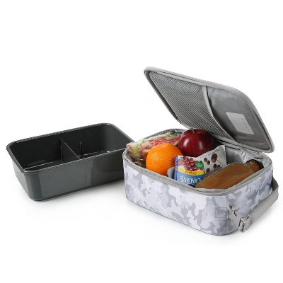 Fulton Bag Co. Upright Lunch Bag - Gray Camo: BPA-Free Polyester Molded Carrier