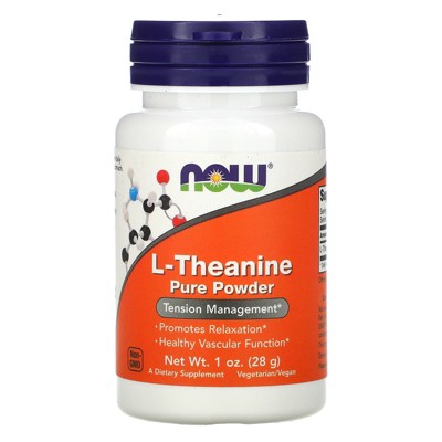 Now Foods L-Theanine Pure Powder, 1 oz (28 g), Energy Supplements