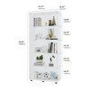 Vynxaria Glass Display Cabinet with 5 Shelves Double Door, Curio Cabinets for Living Room, Bedroom, Office, White Floor Standing - 3 of 4
