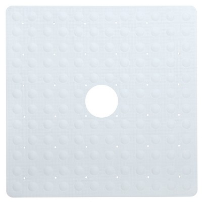 Rubber Non-slip Square Shower Mat With Microban White - Slipx Solutions :  Target