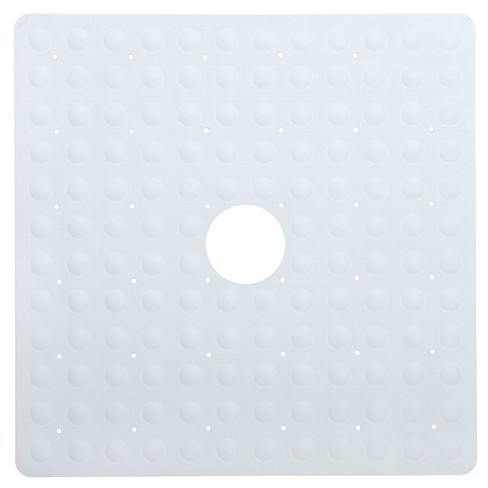 SlipX Solutions 27 inch x 27 inch Extra Large Square Shower Mat, Gray