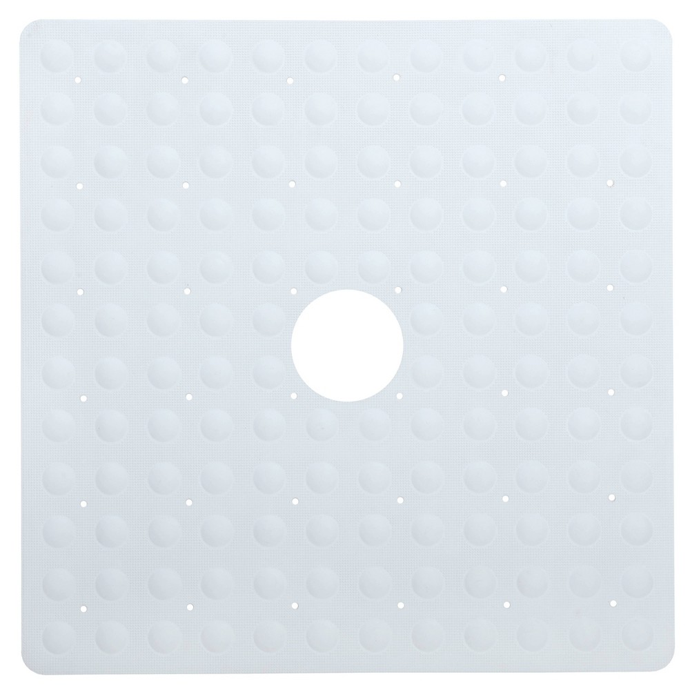Photos - Bath Mat Rubber Non-Slip Square Shower Mat with Microban White - Slipx Solutions