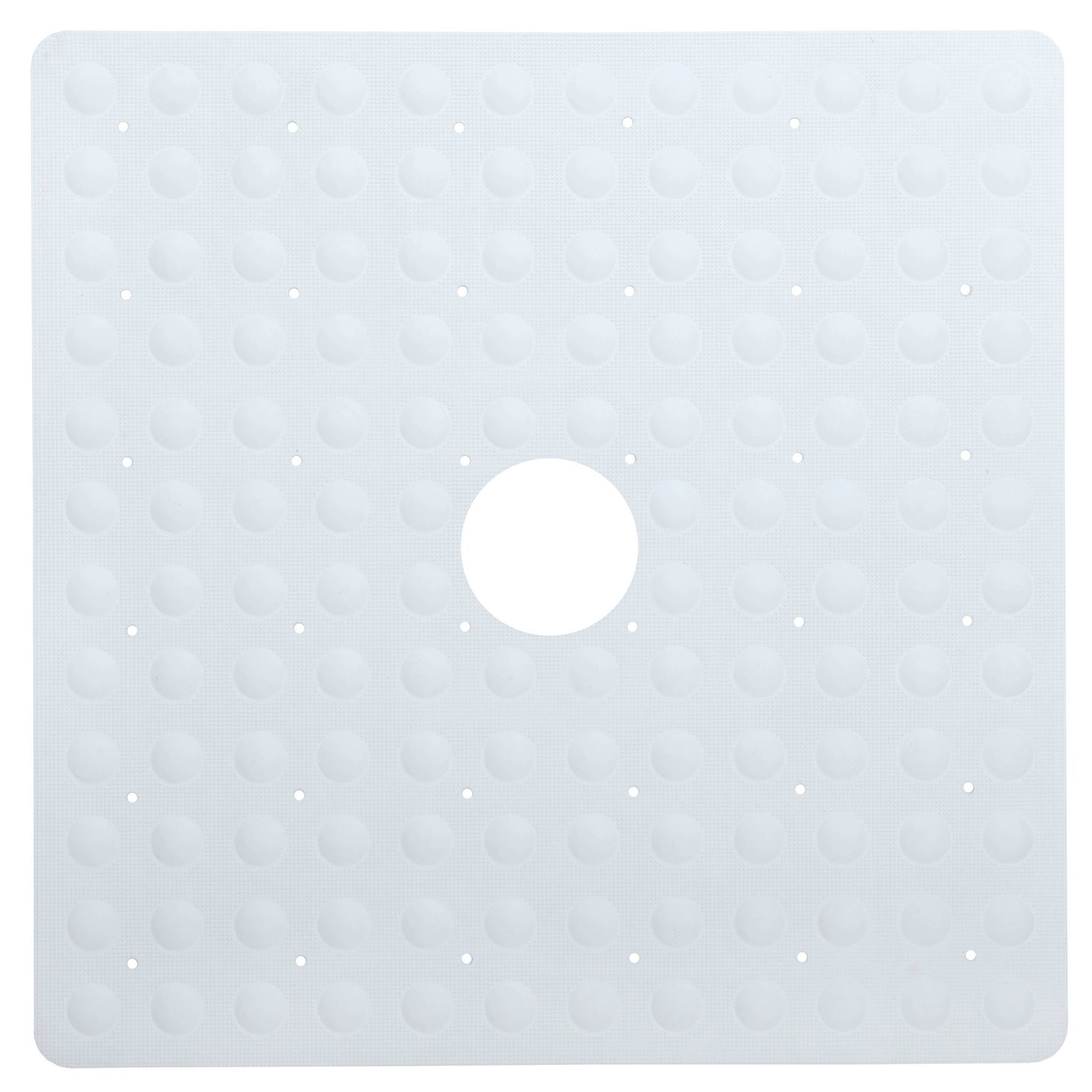 Rubber Non-Slip Square Shower Mat White - Slipx Solutions