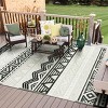 Lahome Waterproof Outdoor Back to College Series Reversible Boho Plastic Straw Mat for Patio,Balcony,Deck - 2 of 4
