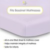 BreathableBaby All-in-One Fitted Sheet & Waterproof Cover, For 33" x 15" Bassinet Mattress (2-Pack), Lavender - 2 of 4
