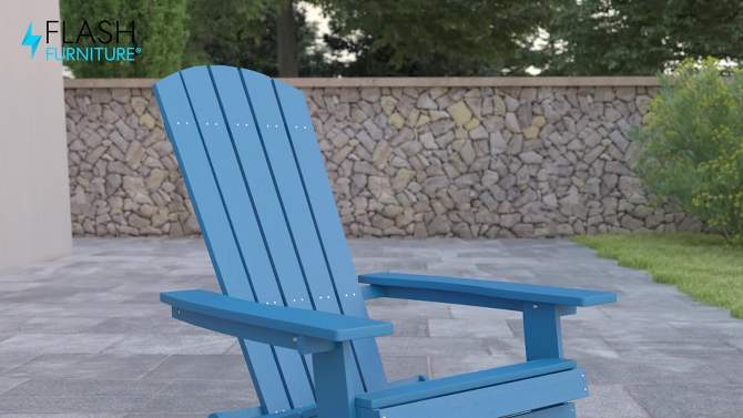 Flash Furniture Set of 2 Charlestown All-Weather Poly Resin Folding Adirondack Chair, 2 of 14, play video