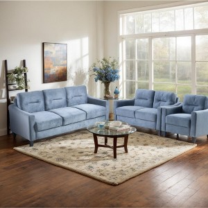 Modern L-Shaped Sectional Sofa Set w/ Plush Flannelette Fabric, Sturdy Hardwood Frame & Supportive Memory Foam Cushions - 1 of 4