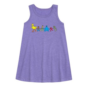 Girls' - Sesame Street - SS Group -Toddler And Youth Girls Short Sleeve Aline Dress Graphic Sleeveless Aline Dress - 1 of 2
