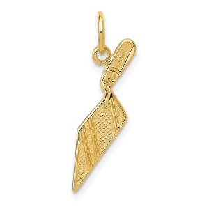 Black Bow Jewelry 14k Yellow Gold Textured Brick Trowel Charm - 1 of 4