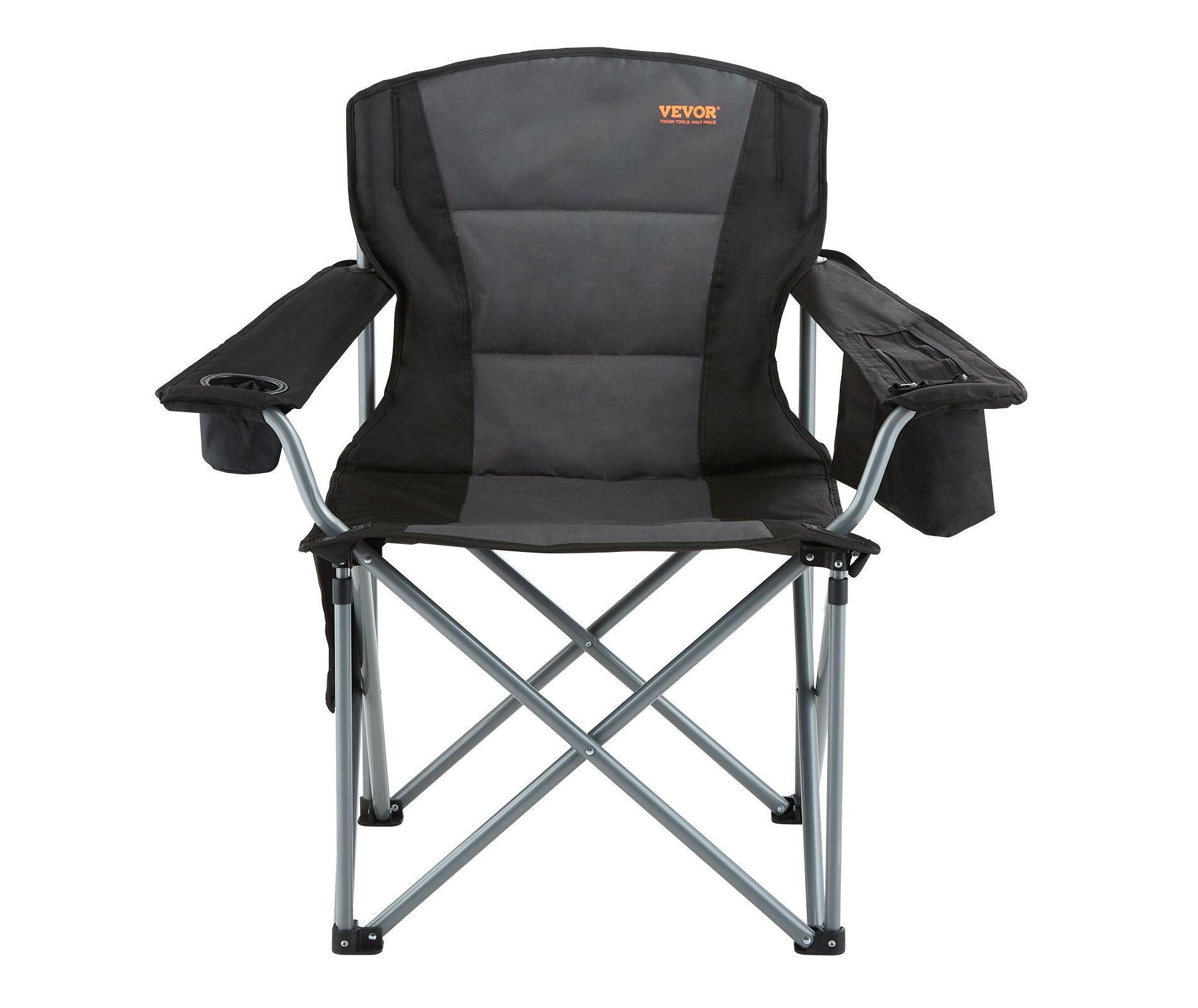 Yinvani Camping Folding Chair for Adults, Portable Chairs with Side Pockets, Cup Holder and Cooler Bag for Beach, Lawn, Picnic, Fishing