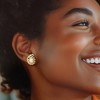 Ross-Simons 8-8.5mm Cultured Pearl Seashell Earrings With White Topaz in 18kt Gold Over Sterling - 2 of 4