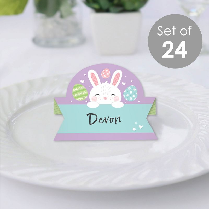 Big Dot of Happiness Spring Easter Bunny - Happy Easter Party Tent Buffet Card - Table Setting Name Place Cards - Set of 24, 2 of 9