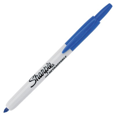 Sharpie Retractable Fine Point Permanent Marker, Blue, pk of 12