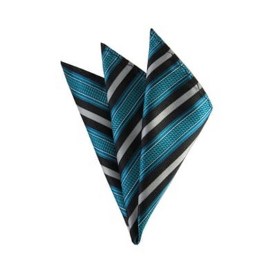 TheDapperTie - Men's Stripe Woven 10 Inch x 10 Inch Pocket Squares Handkerchief