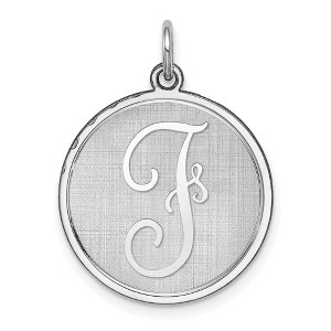 Black Bow Jewelry Sterling Silver, Makayla Collection, 20mm Disc Initial F Pendant - 1 of 4