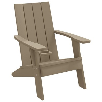 vidaXL Patio Adirondack Chair, Light Brown, 29.5"x34.8"x35.2", Polypropylene