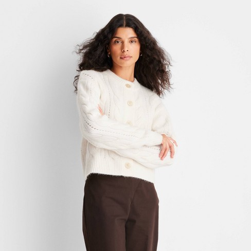 Women's Long Sleeve Mohair Cardigan - Future Collective™ With Reese  Blutstein Off-white S : Target