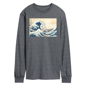 Men's - Peanuts - Snoopy Great Wave Long Sleeve Graphic T-Shirt - 1 of 4
