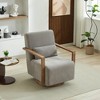 30.3'' Linen Blend Modern Swivel Accent Chair with Solid Wood Armrests, 360° Rotation and Comfy Cushion - 2 of 4