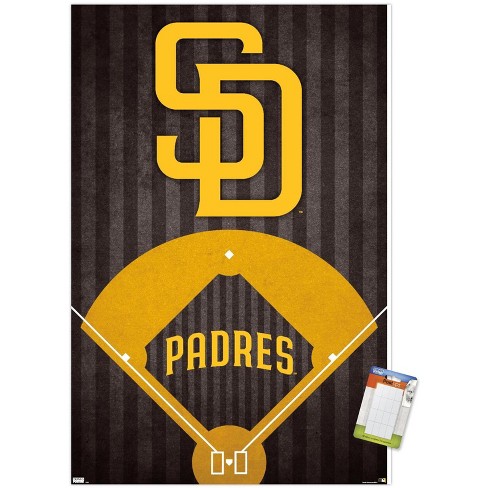 Trends International Mlb San Diego Padres - Logo 22 Framed Wall Poster  Prints White Framed Version 14.725 X 22.375 : Target