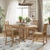 Rustic 5-Piece Extendable Dining Table Set Round Trestle Table and 4 Cross Back Dining Chairs for Kitchen, Dining Room - 2 of 4