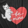 Womens Be Mine Cat T Shirt Cute Valentines Day Kitten Heart Graphic Novelty Tee - Crazy Dog Women's T Shirt - 2 of 4