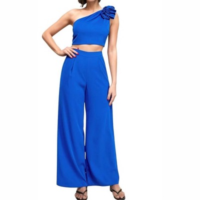 Women's Katrina One Shoulder Top & Pants Set - milk & honey