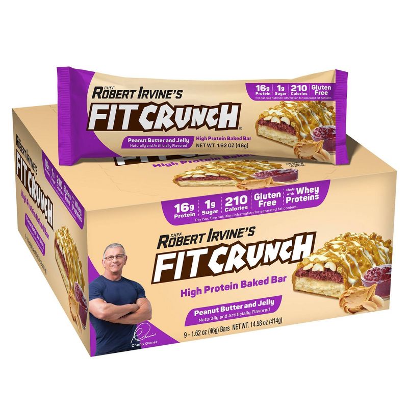 FITCRUNCH Peanut Butter and Jelly Baked Snack Bar, 1 of 6