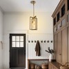 DORESshop 3-Light Black and Brass Industrial Lantern Pendant Light for Dining Room Entryway No Bulbs Included - 3 of 4