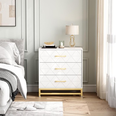 Dresser for Bedroom with 3 Drawer, Modern Dressers Chest of Drawers