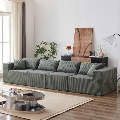 NicBex Couches for Living Room Modular L-Shaped Sectional Sofa Luxury Floor Couch Chenille Fabric Upholstered Sofa, 5 PC Free Combination