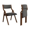 Christopher Knight Home Boris Wood and Upholstered Fabric Folding Dining Chairs (Set of 2) - 2 of 4