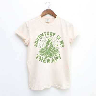 Simply Sage Market Women's Adventure Is My Therapy Short Sleeve Garment Dyed Tee