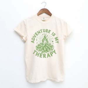 Simply Sage Market Women's Adventure Is My Therapy Short Sleeve Garment Dyed Tee - 1 of 2