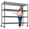 4 Tier Rack Shelving  with Wheels,  Height Adjustable  Metal Storage Shelves, Industrial Steel Storage Racks for Garage, Warehouse - 4 of 4