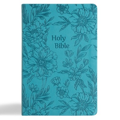 NASB Large Print Thinline Bible, Value Edition, Teal Leathertouch - by  Holman Bible Publishers (Leather Bound)