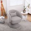 Swivel Accent Chair Armchair, Round Barrel Chair in Fabric for Living Room Bedroom - 3 of 4