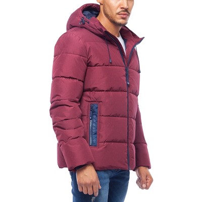 Мужские куртки Rokka&Rolla Men's Heavy Winter Coat Thermal Heat Puffer Jacket-Burgunday, size Small — фото 5