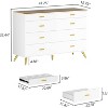 PAKASEPT White Dresser with LED Lights, 8 Drawer Dressers with Tempered Glass Top - 2 of 4