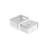 OU Fridge Organizer Bins with Drain Baskets & Vented Lids, Clear Stackable Refrigerator Storage Container, Produce Kitchen Storage Bin, BPA Free - 2 of 2