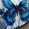 Hachikiko Boho Blue Butterfly Comforter Set - Dreamy 3D Bedding for Girls with 2 Pillowcases - 4 of 4