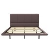 Bellemave Floating Bed Frame with LED Light, Modern PU Leather Platform Bed, No Boxing Spring Needed, Assemble Easily, Queen Size - 3 of 4