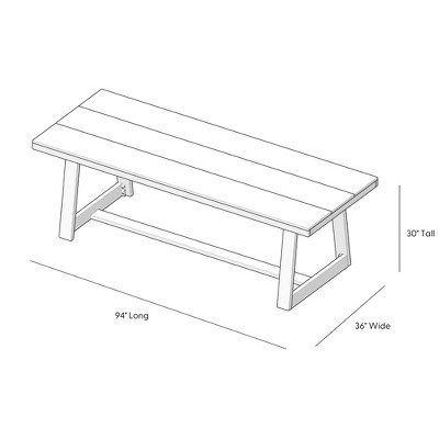Rustic Reclaimed Pine Wood Rectangular Dining Table, 94in