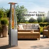 Fire Sense Pyramid Flame Patio Heater 40,000 BTU Outdoor Propane Heater Tower with Wheels - Hammered Platinum Finish - 2 of 4