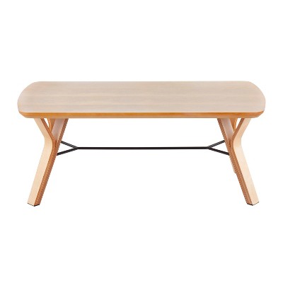 Vynxaria Mid-Century Modern Coffee Table - Natural Wood Finish, Wood Frame, Tapered Legs, 100LBS Capacity, Indoor Use (Assembly Required)