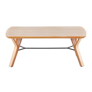 Vynxaria Mid-Century Modern Coffee Table - Natural Wood Finish, Wood Frame, Tapered Legs, 100LBS Capacity, Indoor Use (Assembly Required) - 1 of 4